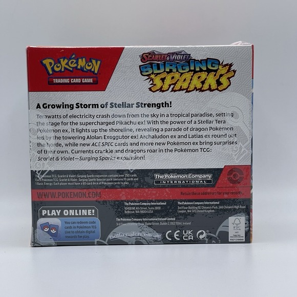 Pokemon TCG Surging Sparks Booster Box FACTORY SEALED 36 Packs Scarlet Violet - Picture 3 of 6